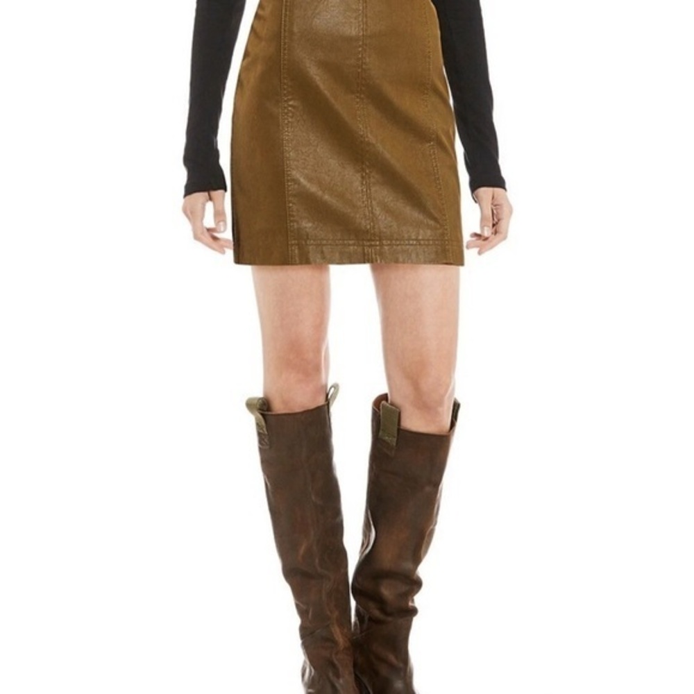 Free People Modern Femme Vegan Leather Mini Skirt 6